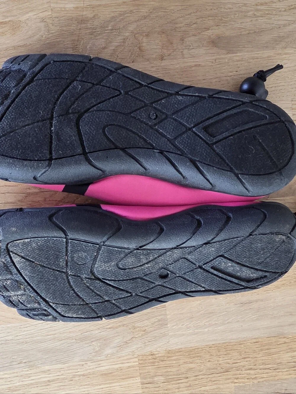 RBX Girls Pink and Black Aqua Socks Slip-On Water Shoes Sz Large 2/3 EUC